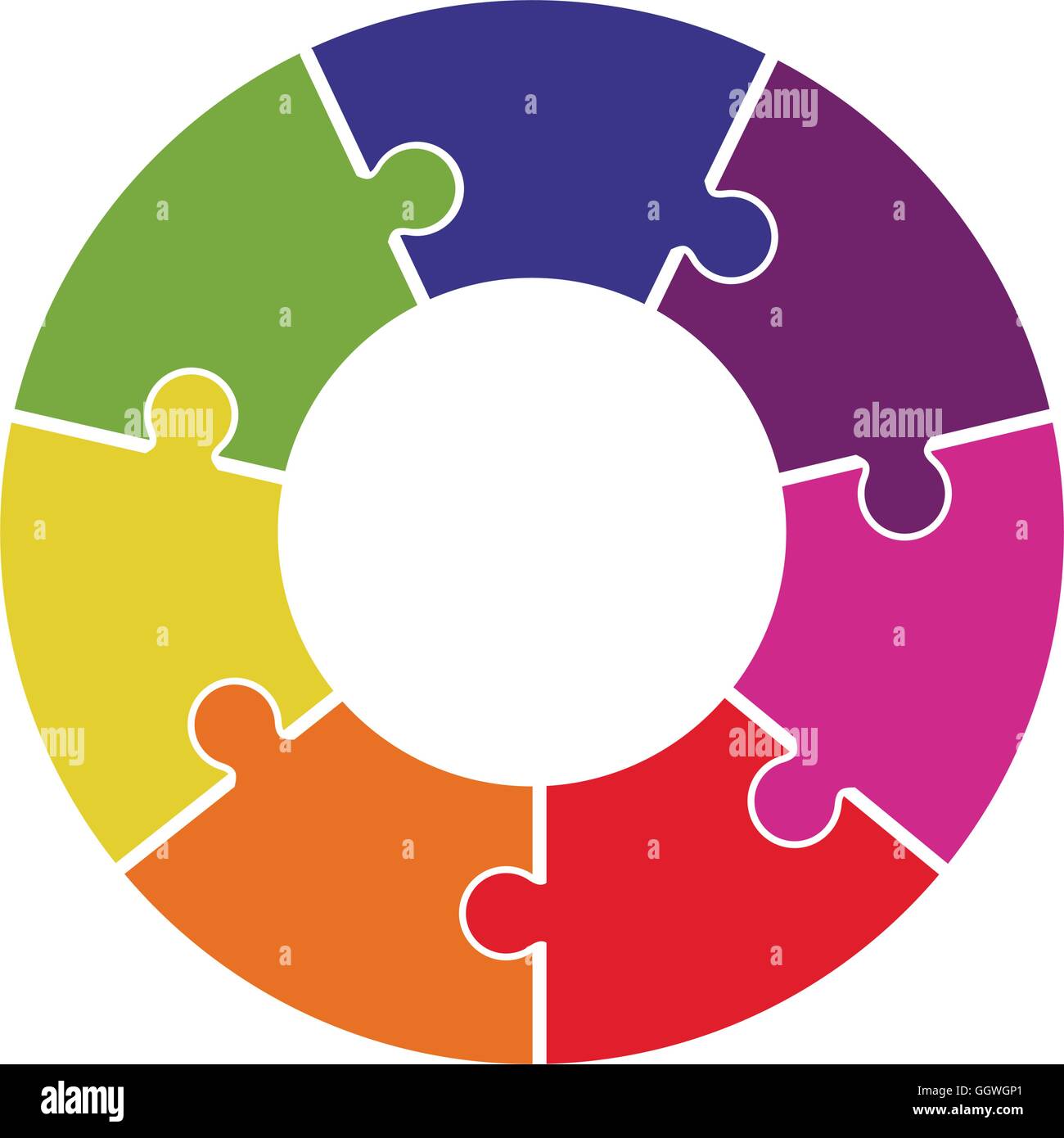 puzzle circle jigsaw game figure icon. Vector graphic Stock Vector