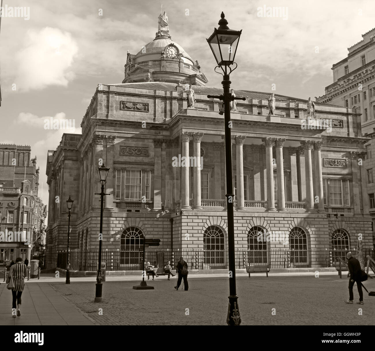 Liverpool Town Hall, Dale St,Merseyside,England,UK - sepia Stock Photo