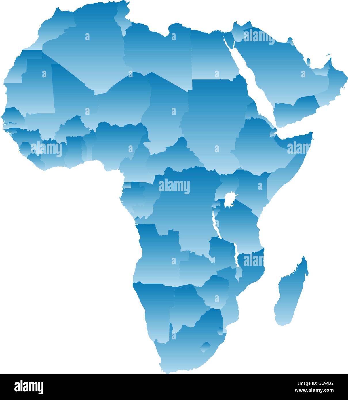 map Africa on a white background. Stock Vector