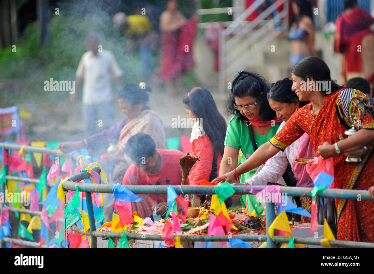 Naghol Ritual Kathmandu, Nepal. 07th Aug, 2016. Nepalese devotees offering ritual ...