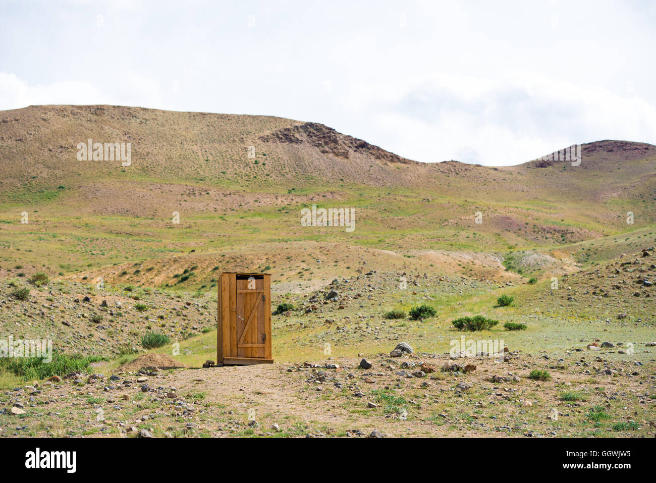 alone Wood Street toilet in the mountain Stock Photo - Alamy