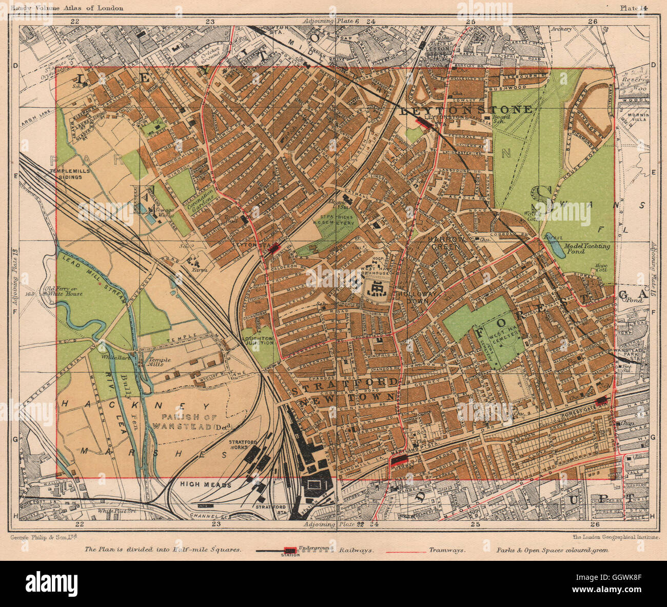 NE LONDON. Leytonstone Stratford New Town Forest Gate Leyton, 1932