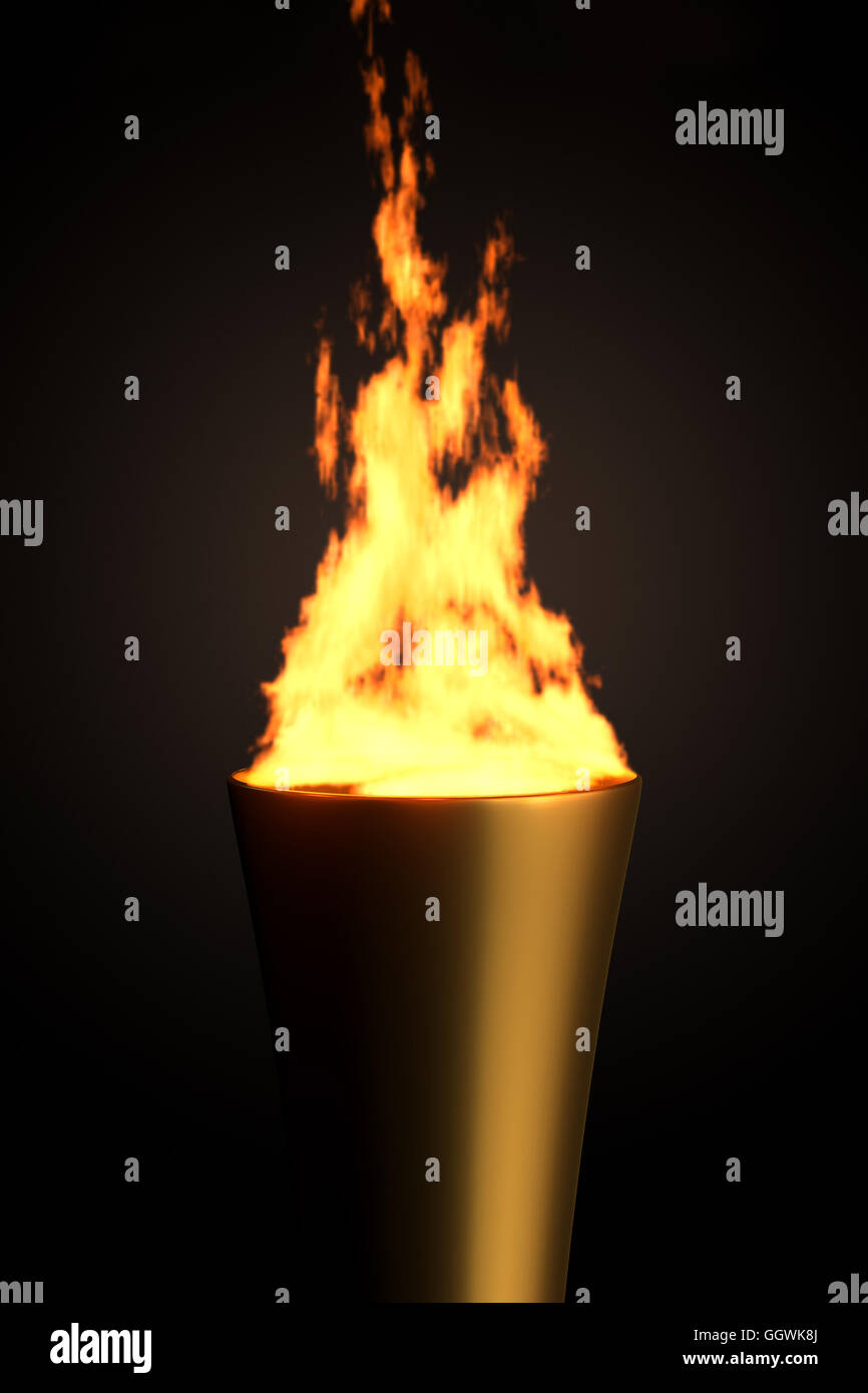 3D rendering of torch with flame Stock Photo Alamy