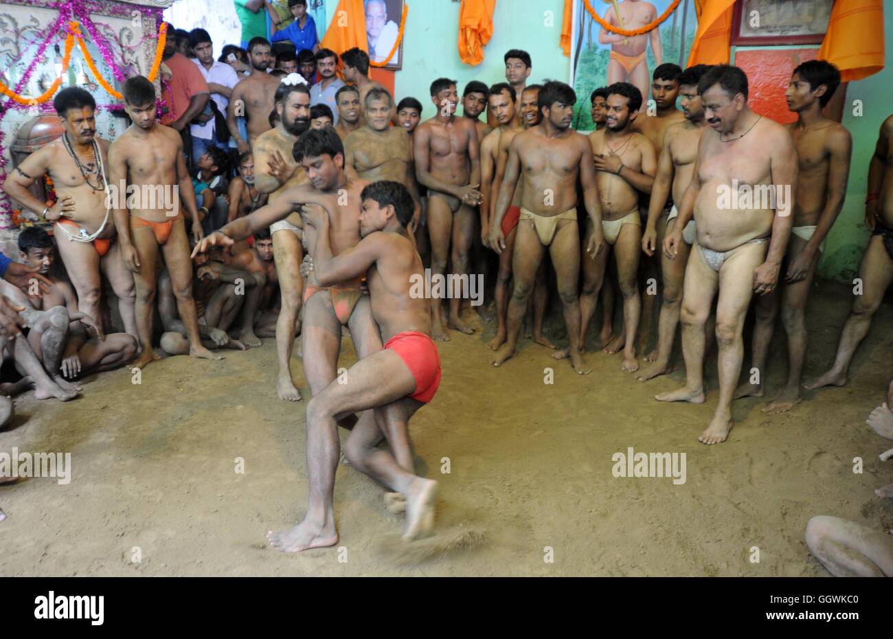 indan weastlers nude Allahabad, India. 07th Aug, 2016. Indian wrestlers perform during a bout of  traditional wrestling organised at the Loknath Vyayamsala wrestling club on  the occasion of Nag panchami festival celebration in Allahabad. Credit: