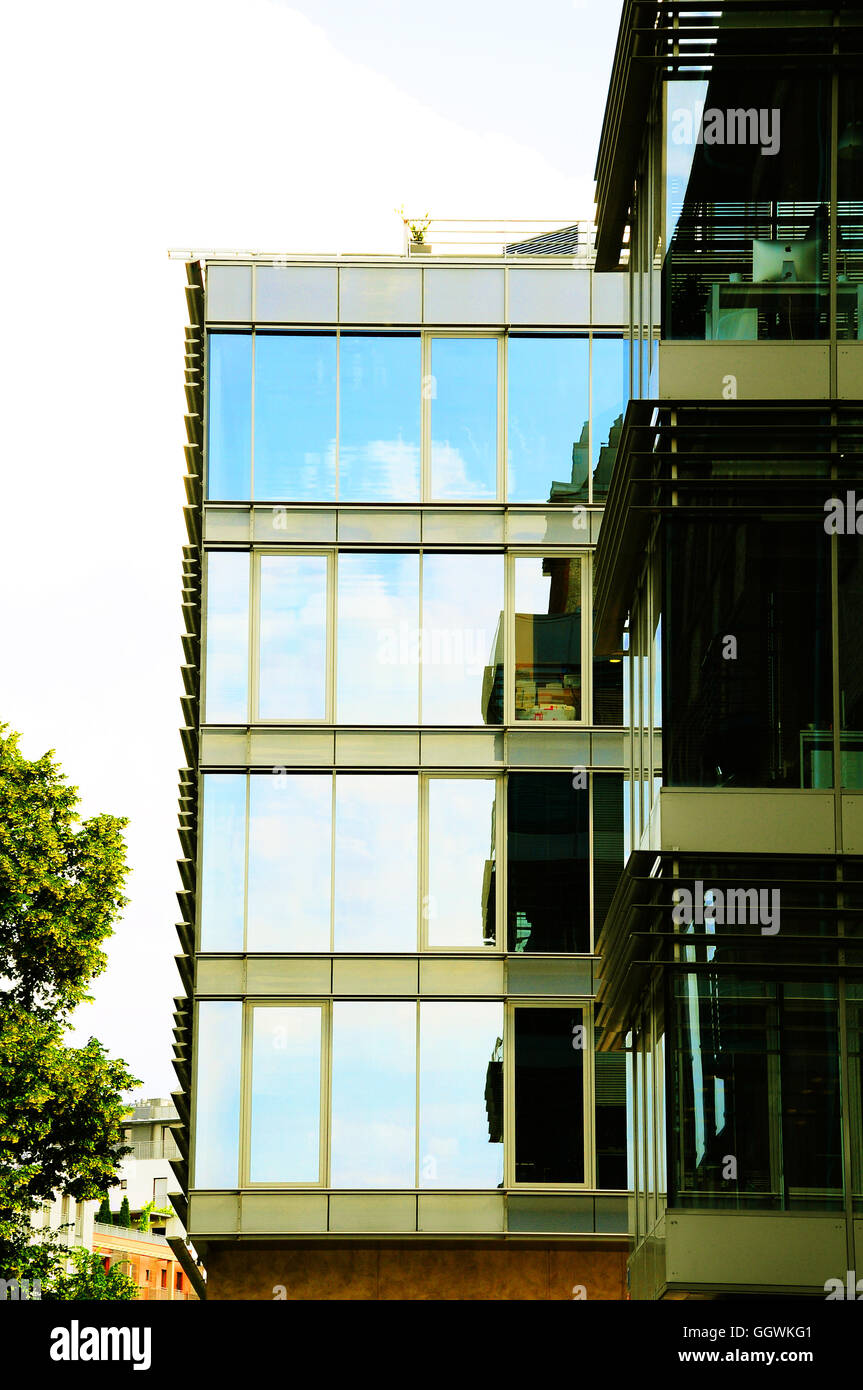 modern glass building, offices and business center Prague Stock Photo