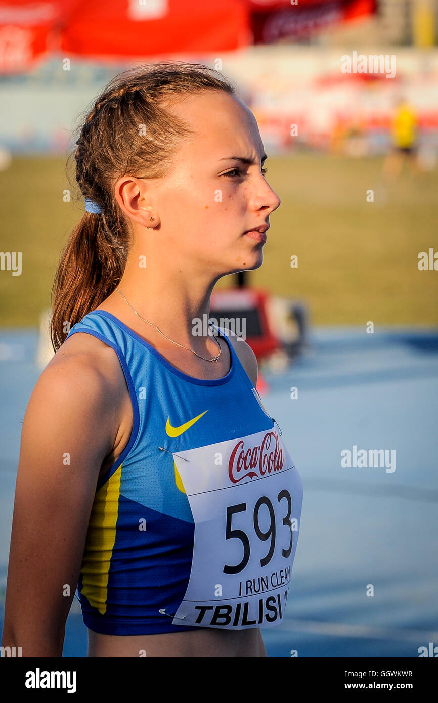 VDOVYCHENKO Darya from Ukraine during 400 m run competition at the ...