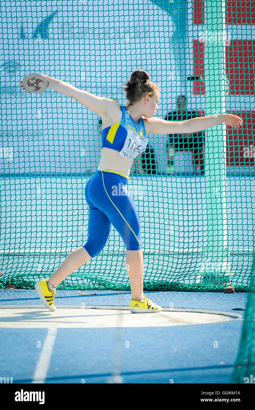 HARKUSHA Darya from Ukraine during discus throw competition at the