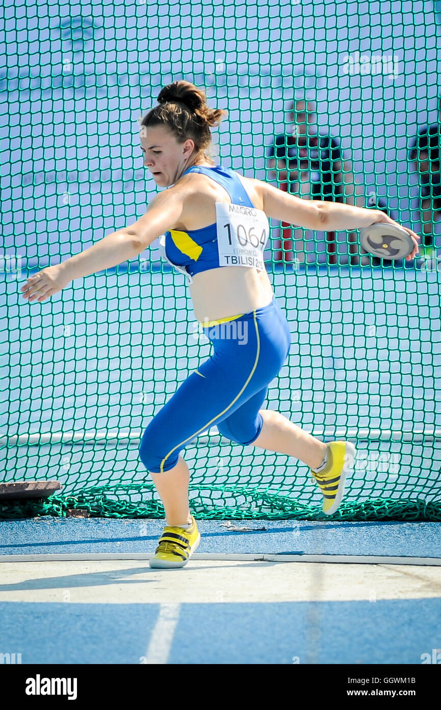 HARKUSHA Darya from Ukraine during discus throw competition at the
