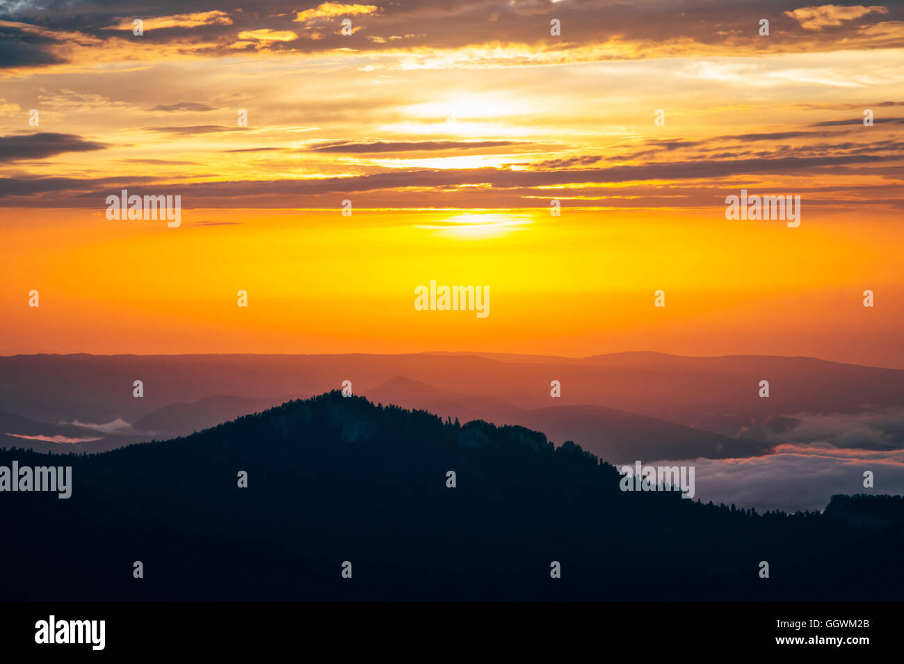 Background of Sunset Sky and Mountains clouds beautiful scenery with ...