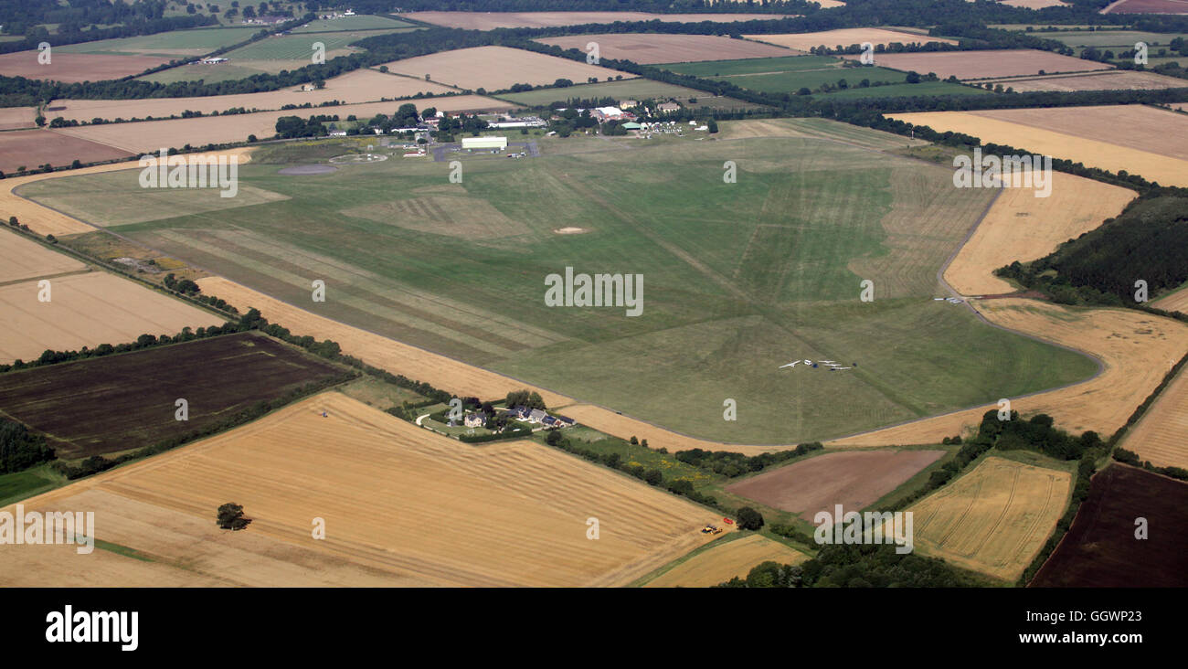 aerial view of Oxford Gliding Club at Weston, Oxfordshire, UK Stock Photo