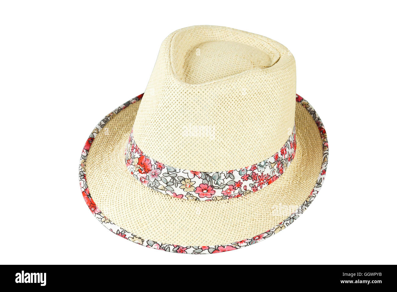 Beach straw hat isolated on white background Stock Photo Alamy