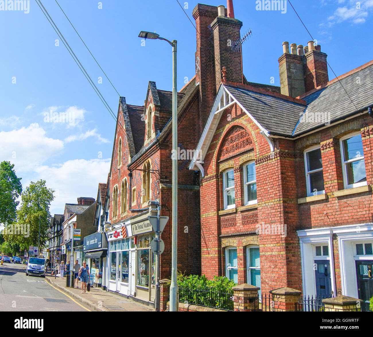 High Street, the main commercial thoroughfare in the city center of Berkhamsted Stock Photo
