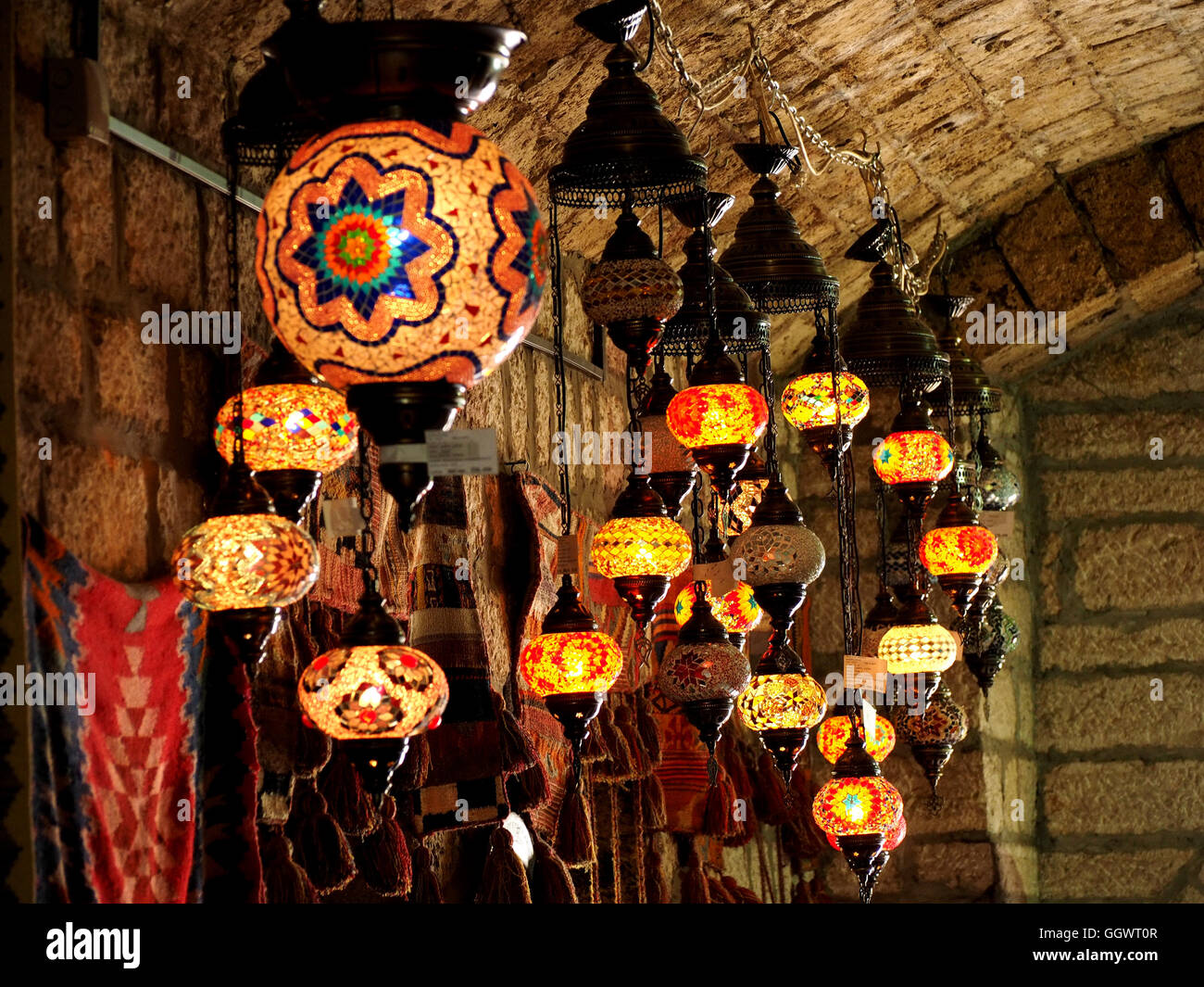 Brass hanging lamps hi-res stock photography and images - Alamy