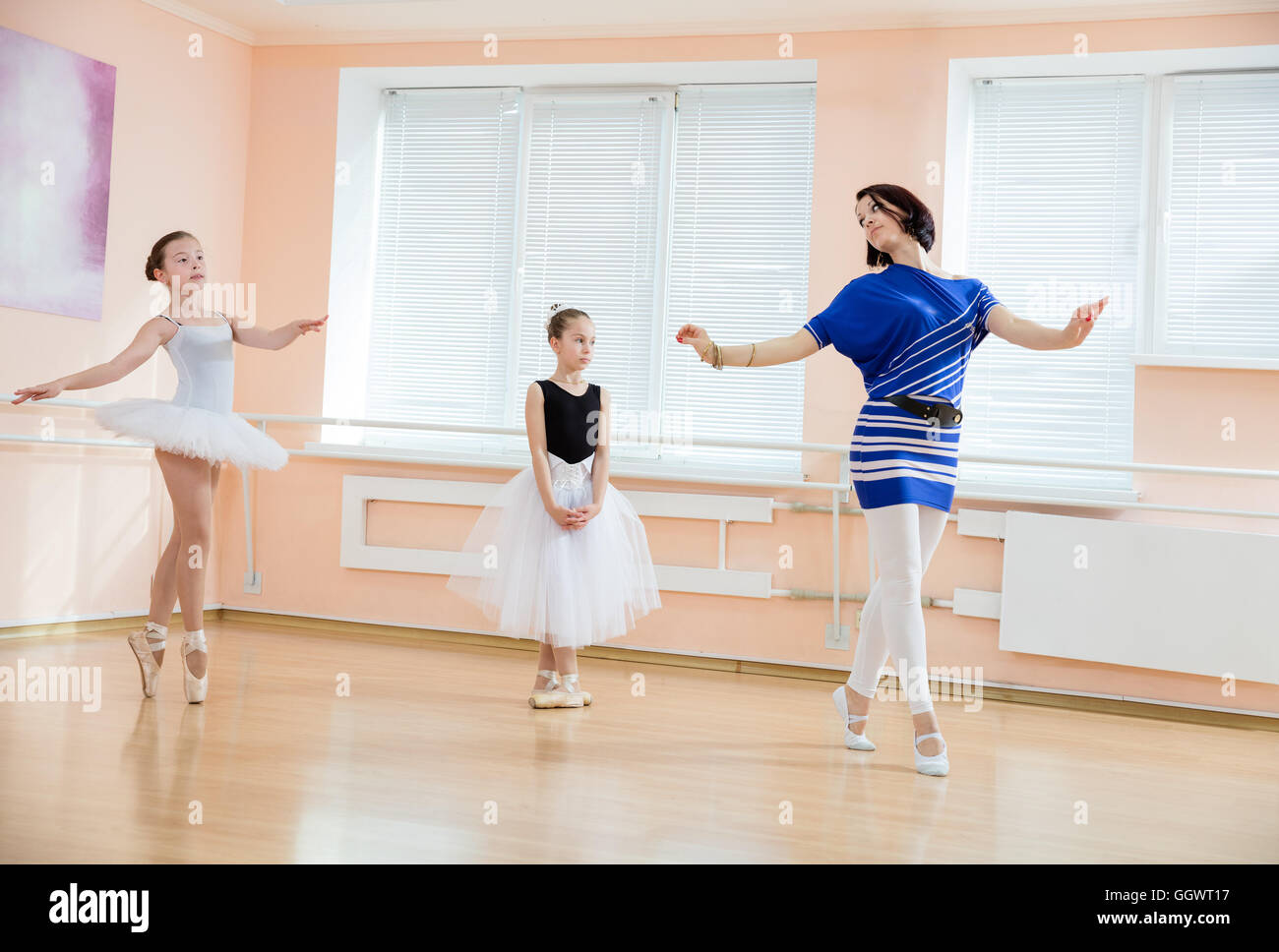 Student Learns Port Des Bras from Ballet Teacher Stock Photo