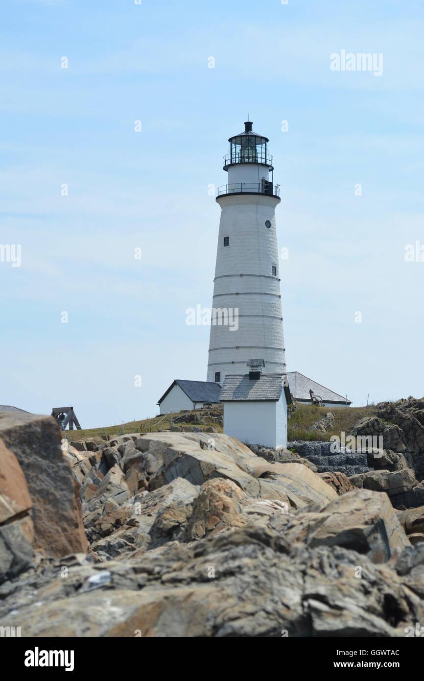 Boston Light, America's oldest light station, on Little Brewster Island ...