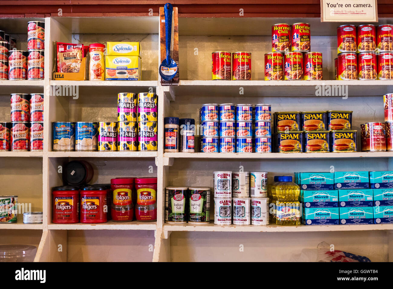 Ganado, Arizona Canned goods on sale at the Hubbell Trading Post