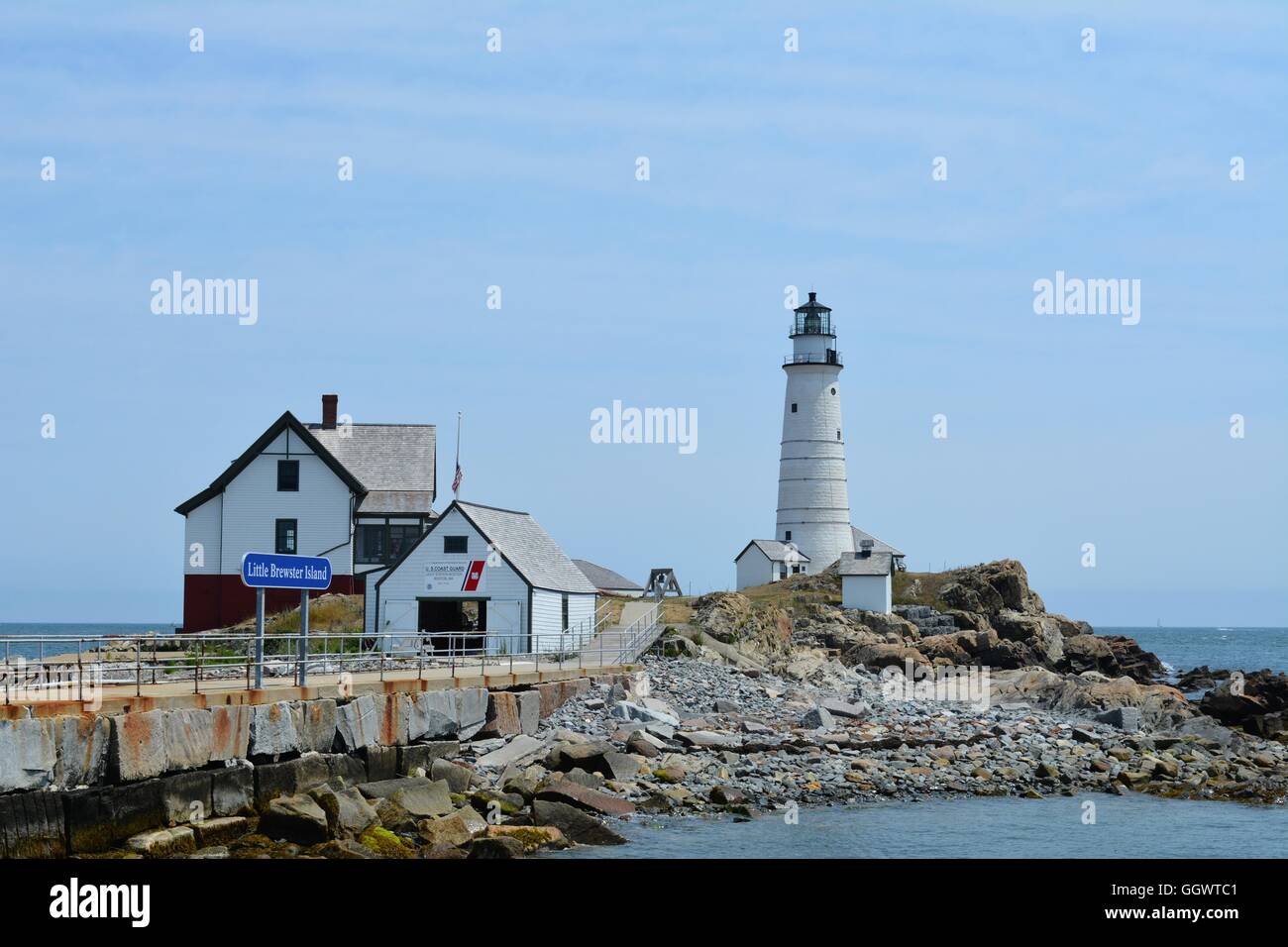 Boston Light, America's oldest light station, on Little Brewster Island ...