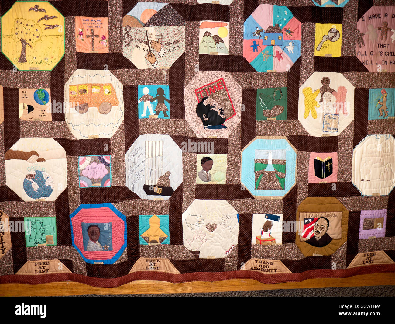 Quilt in the Memorial Centre to Martin Luther King Jr in Atlanta is the capital of  the state of Georgia Stock Photo