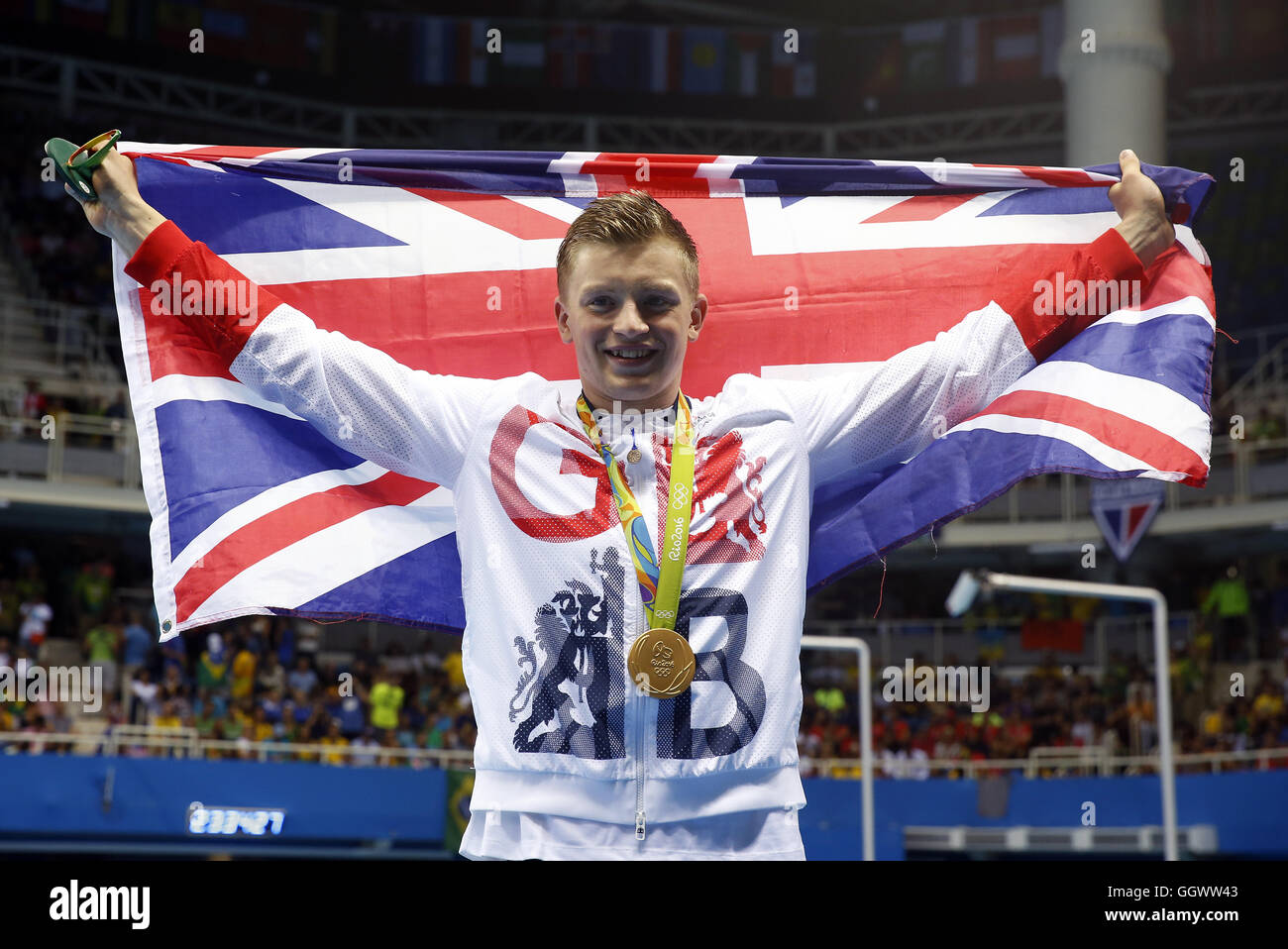 Great Britain's Adam Peaty With His Gold Medal Following The Men's 100m ...