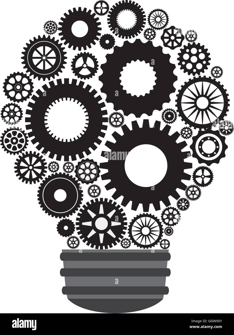 cog gear bulb machine part icon. Vector graphic Stock Vector Image ...