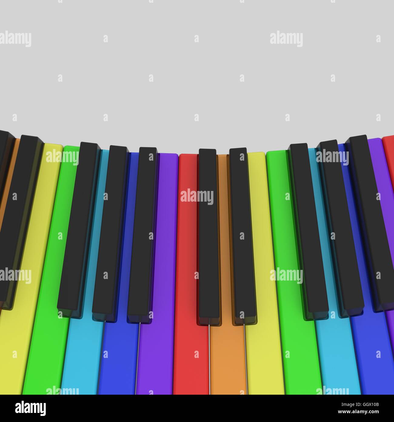 isolated piano keyboard in rainbow colors Stock Photo - Alamy