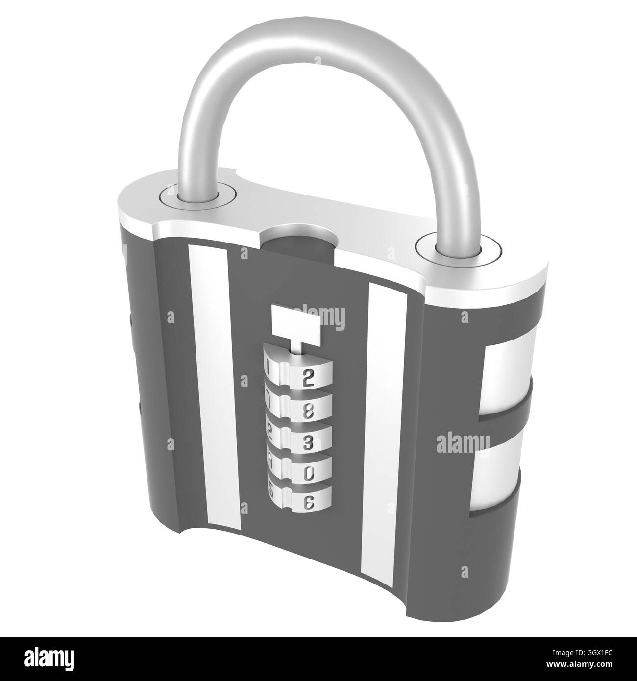 isolated heavy combination lock with five digits Stock Photo Alamy