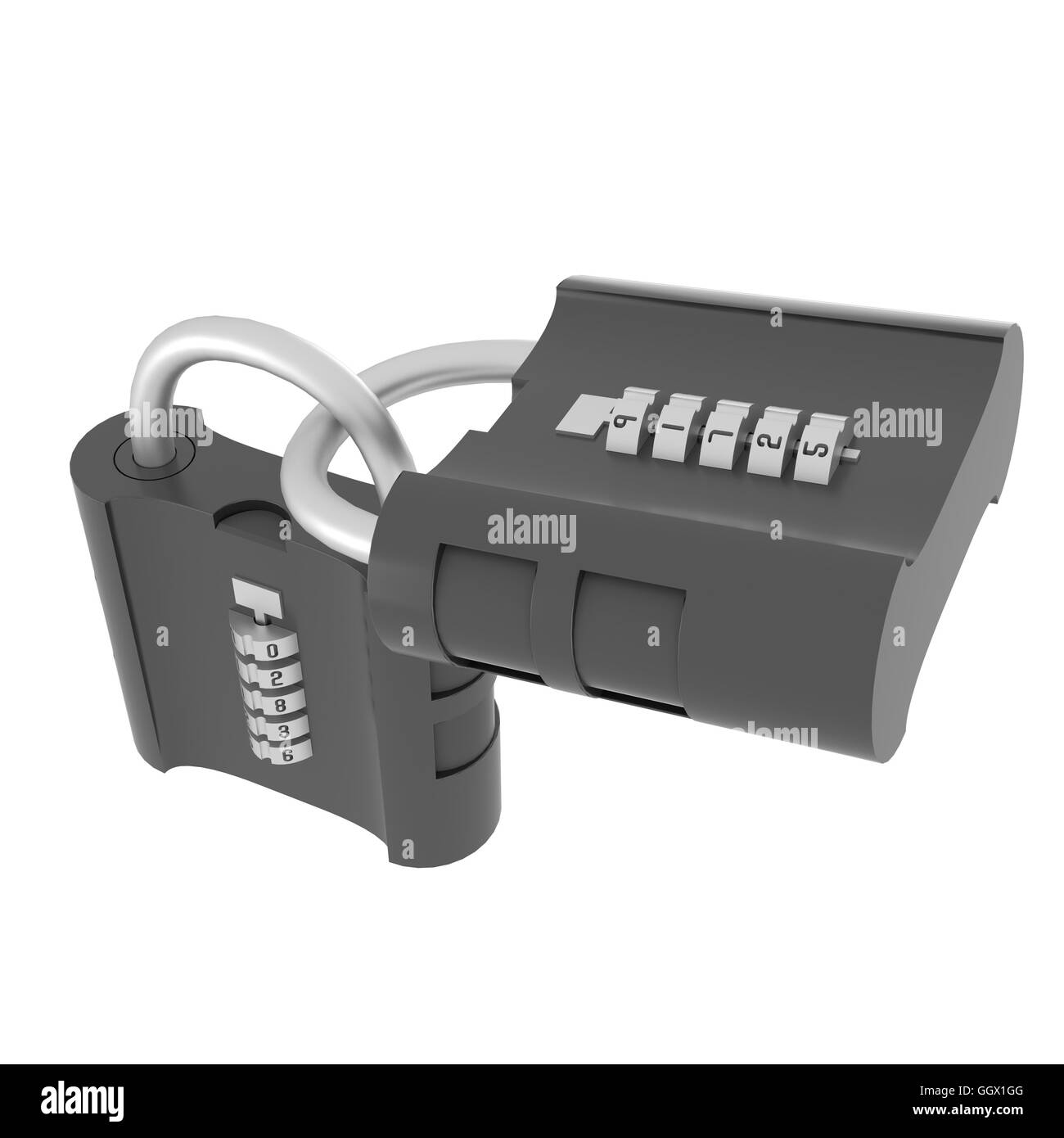 isolated heavy combination lock with five digits Stock Photo Alamy