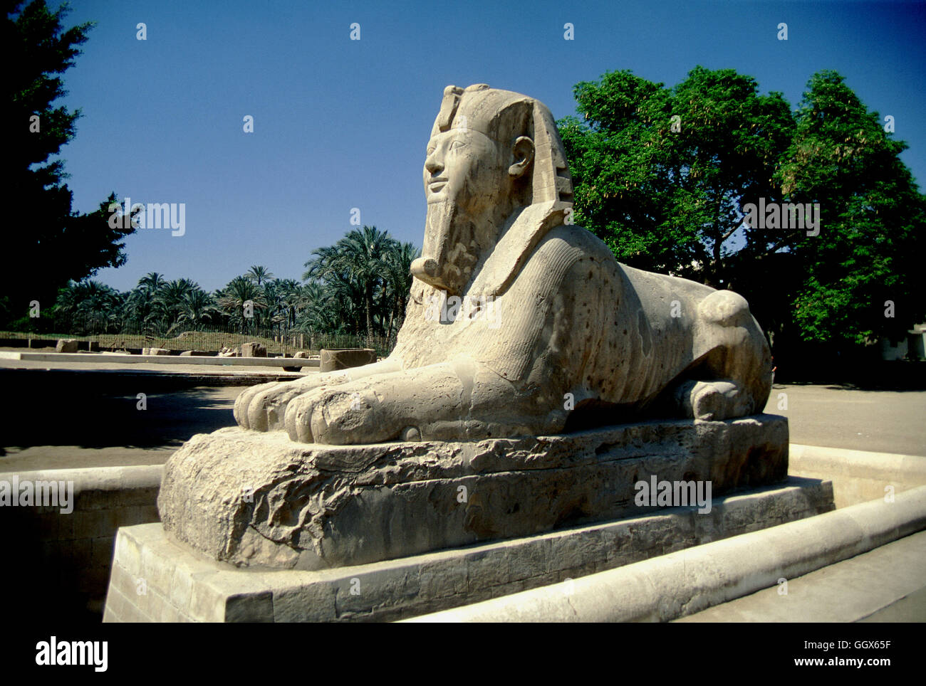 The Alabaster Sphinx is 8m (26 ft) long and 4m (13 ft) tall and weighs