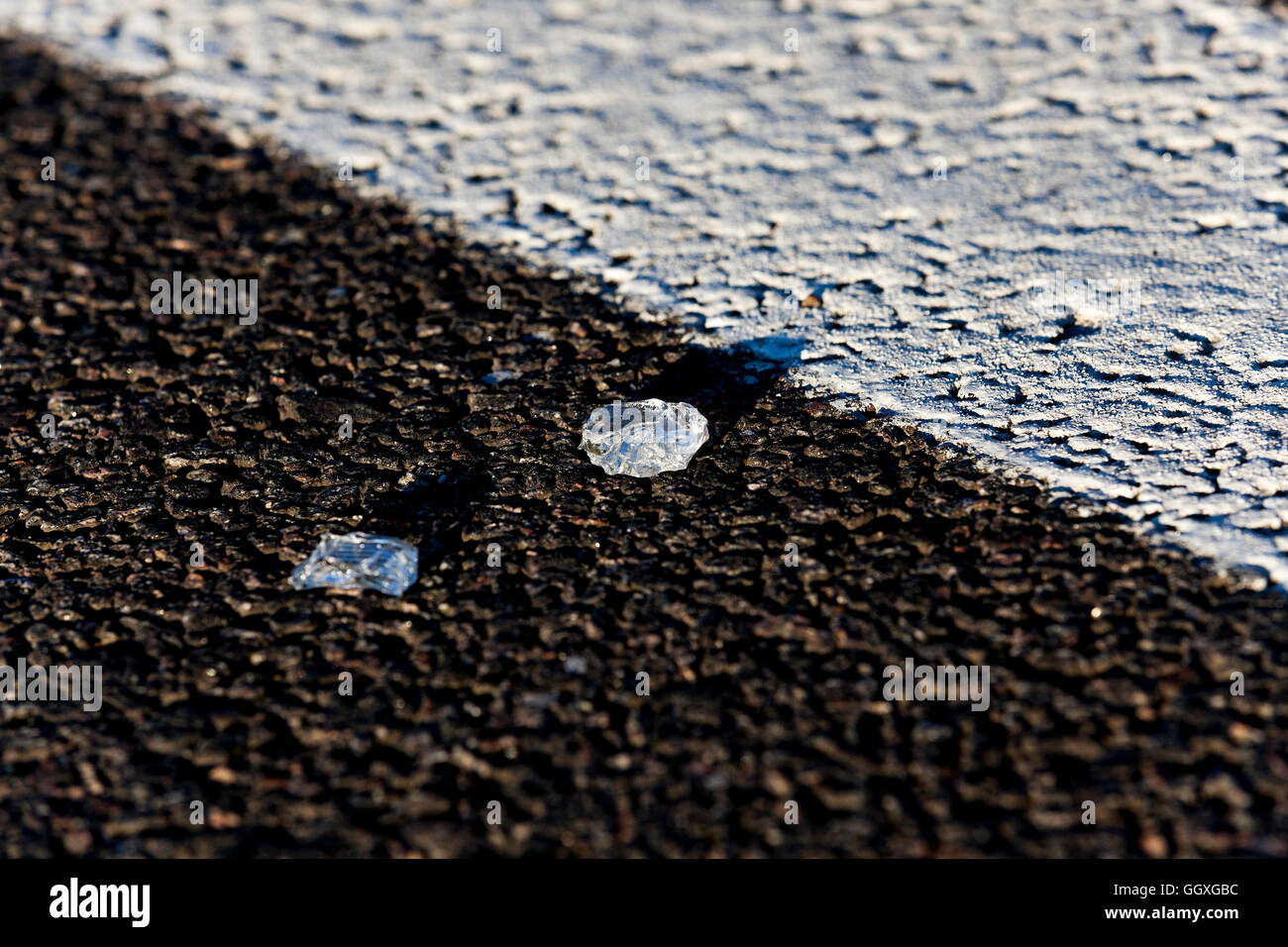 glass on the pavement Stock Photo