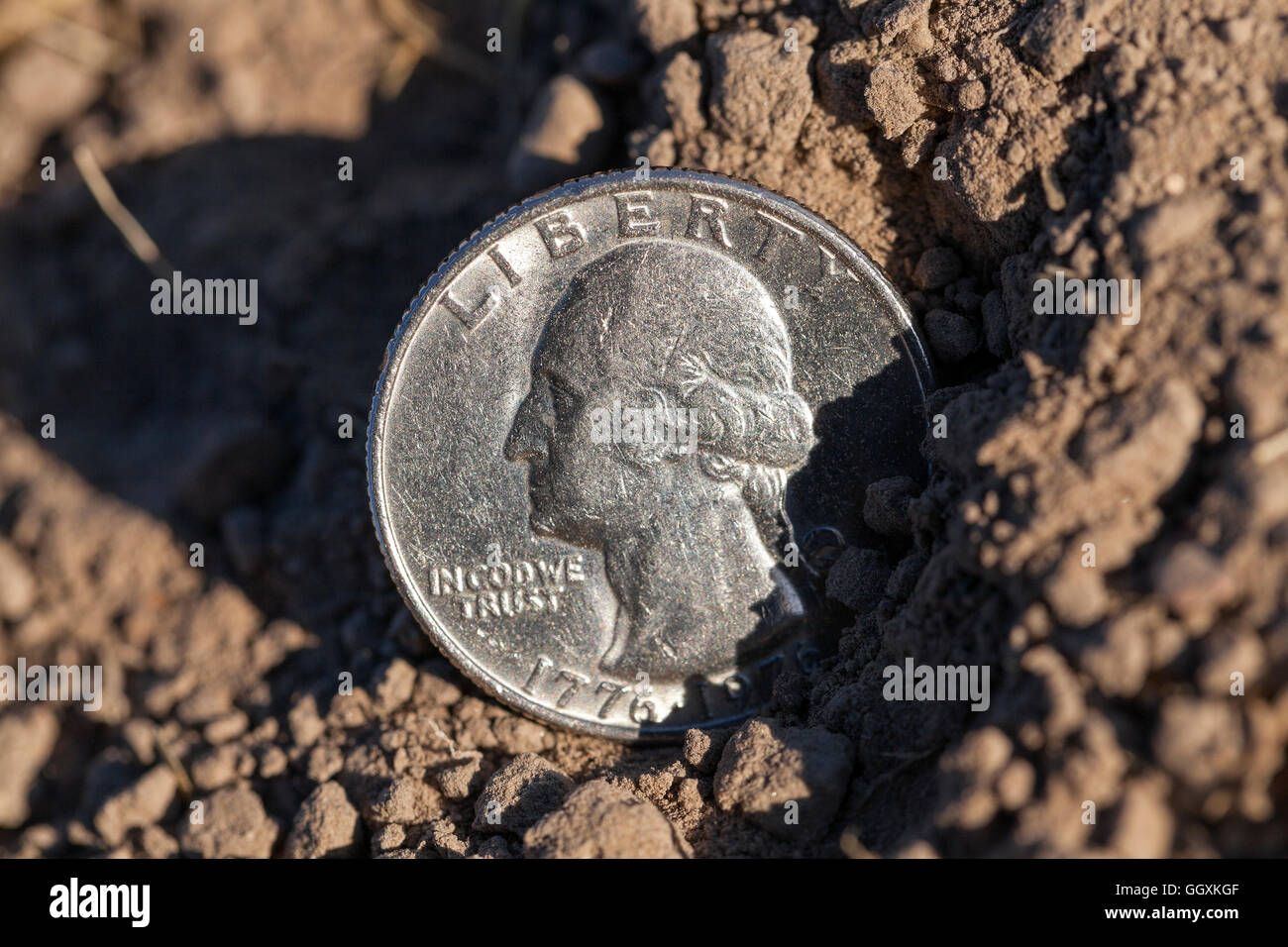 coin on the ground Stock Photo