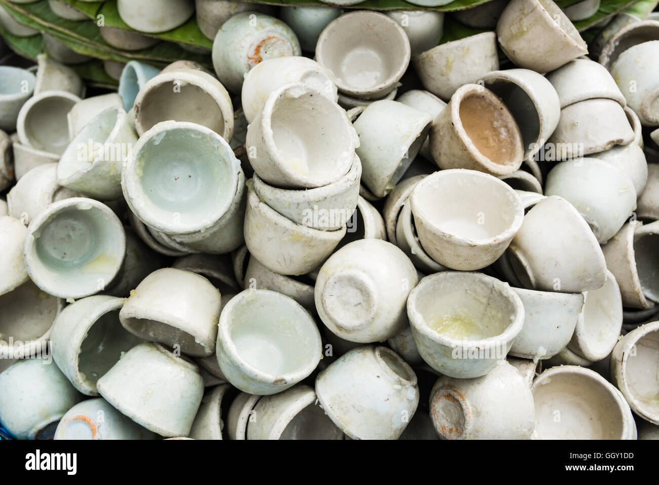 Empty coconut milk custard in small porcelain cup Stock Photo Alamy