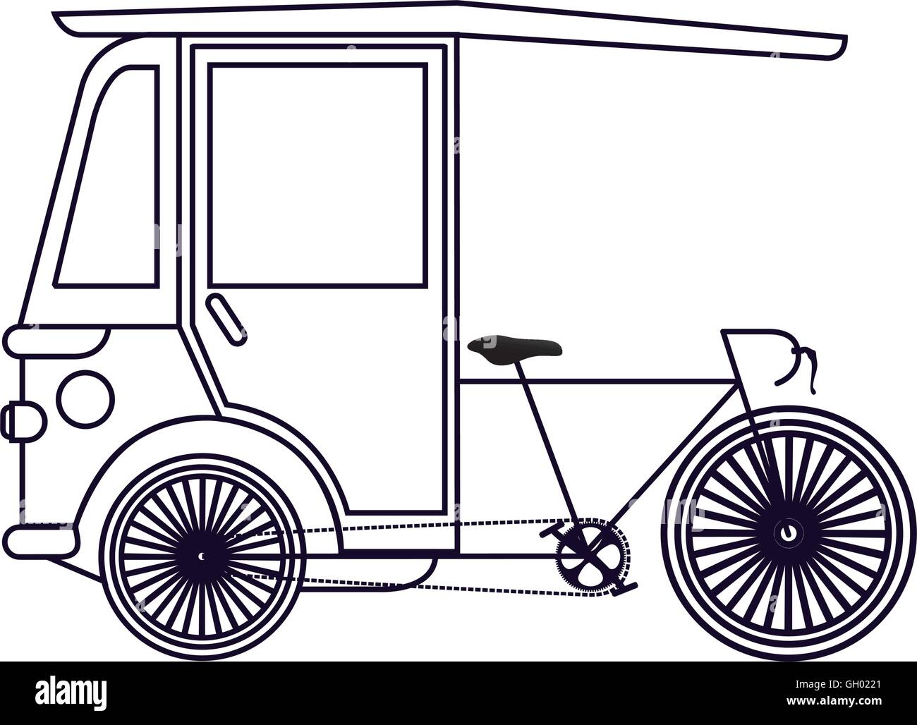 India cycle rickshaw Stock Vector Images - Alamy