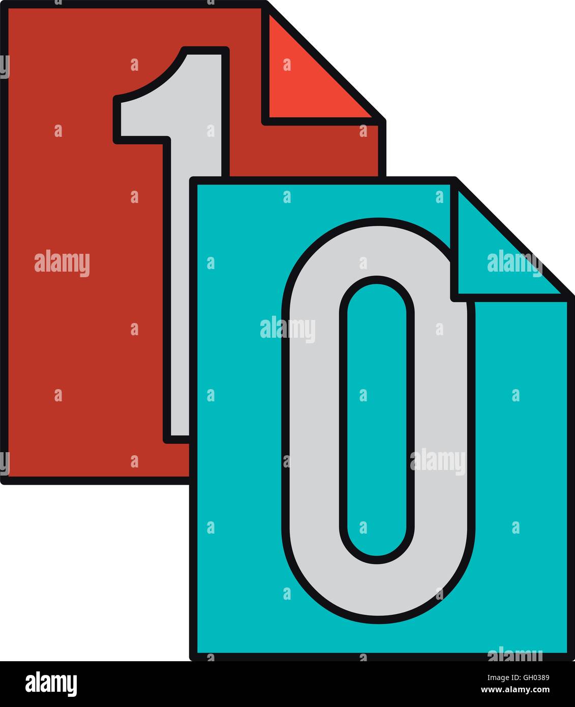 documents with binary code isolated icon design Stock Vector Image ...