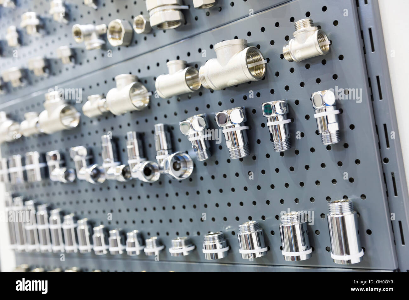 Set of pipe fittings and fixturing components Stock Photo Alamy