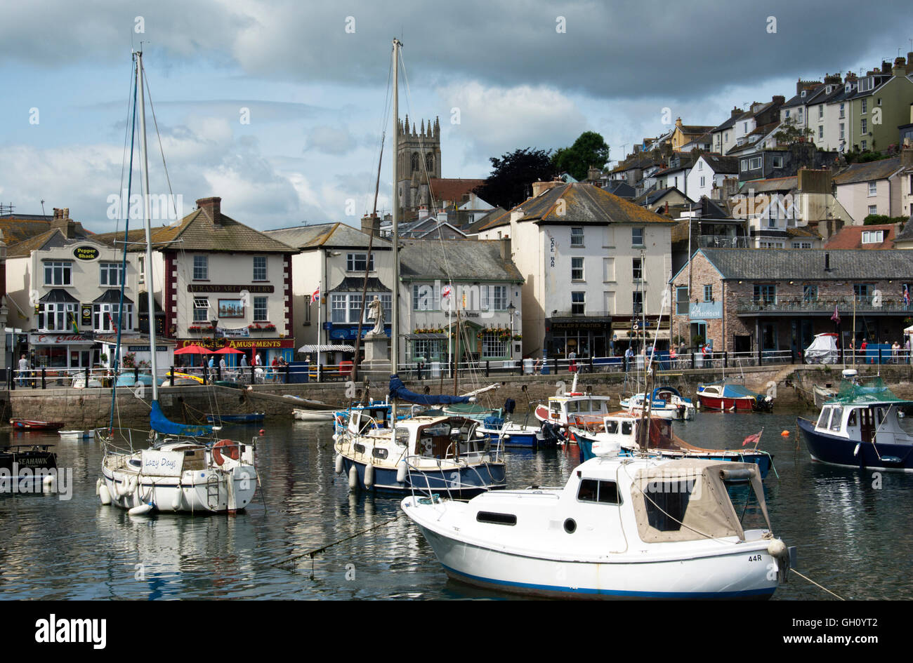 DEVONSHIRE; BRIXHAM; THE  HARBOUR AND TOWN Stock Photo