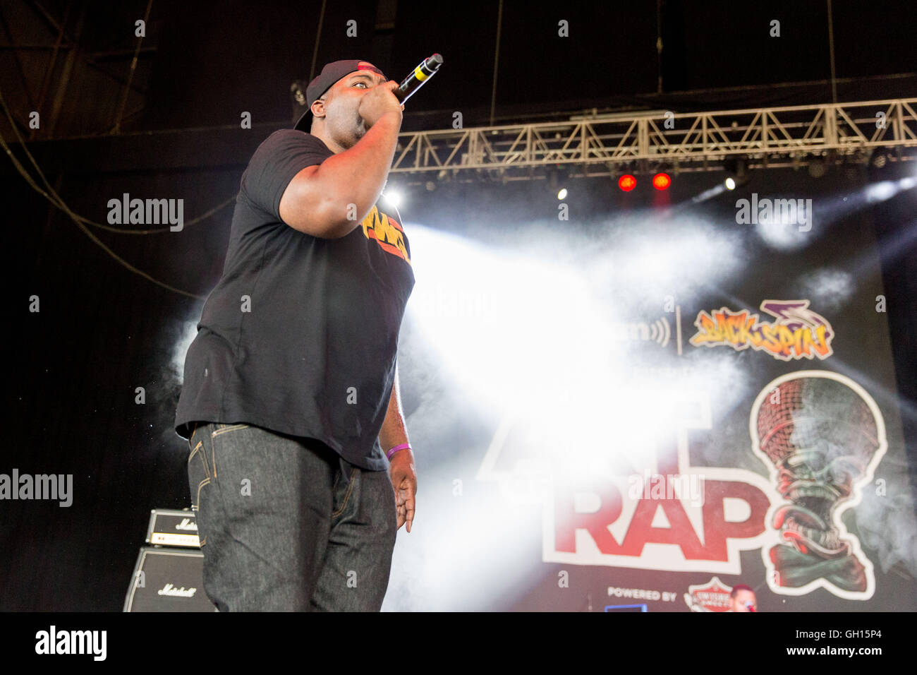 Tinley Park, Illinois, USA. 5th Aug, 2016. ERICK SERMON of EPMD performs live at Hollywood Casino Amphitheater during the Art of Rap Festival in Tinley Park, Illinois © Daniel DeSlover/ZUMA Wire/Alamy Live News Stock Photo