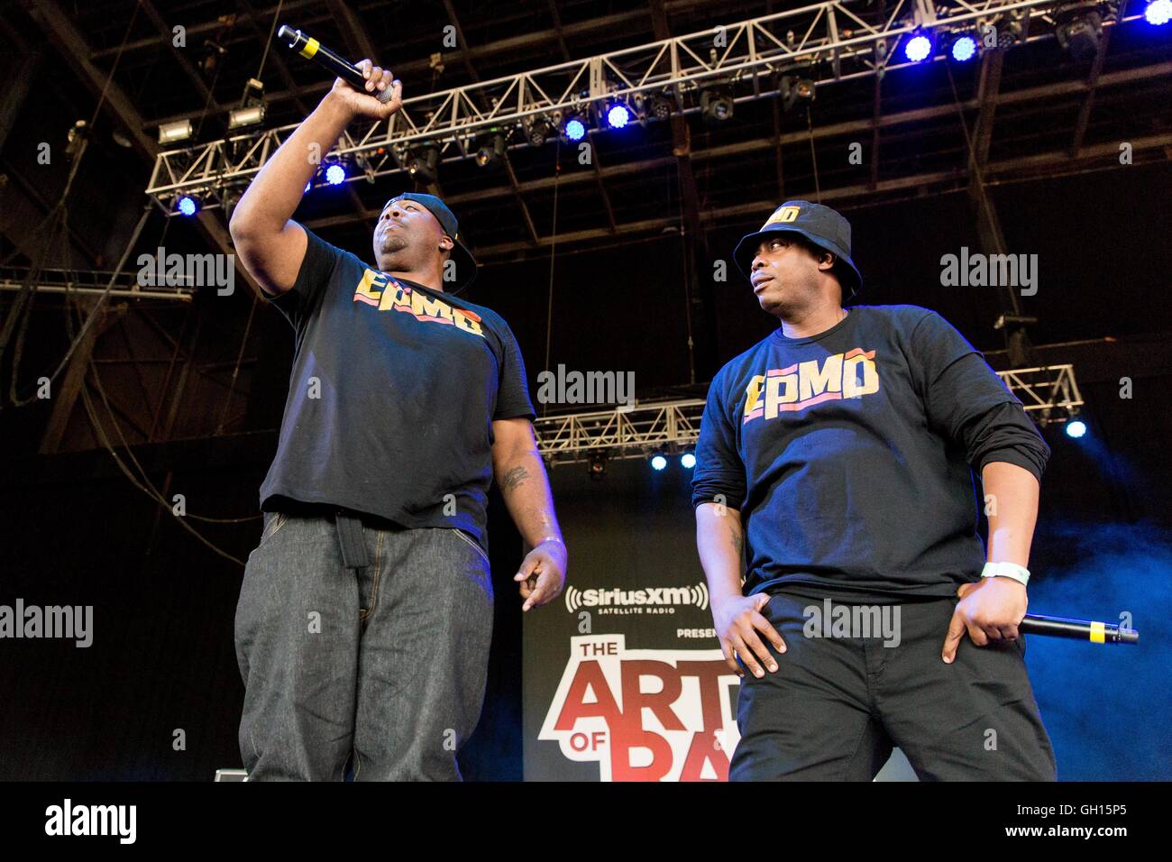Tinley Park, Illinois, USA. 5th Aug, 2016. ERICK SERMON and PARRISH SMITH of EPMD perform live at Hollywood Casino Amphitheater during the Art of Rap Festival in Tinley Park, Illinois © Daniel DeSlover/ZUMA Wire/Alamy Live News Stock Photo