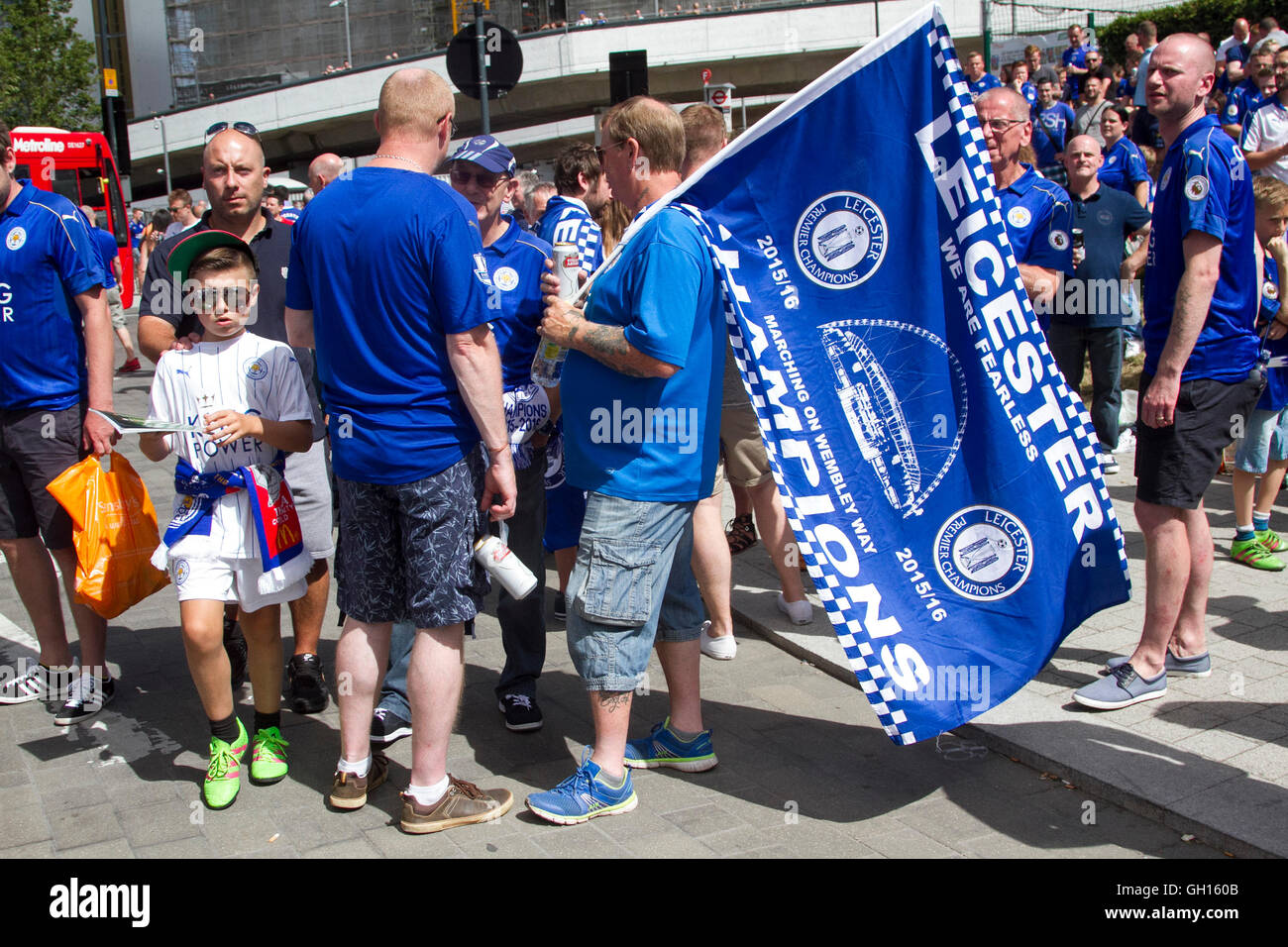 Wembley London, UK. 7th August 2016. Leicester City fans are congregate