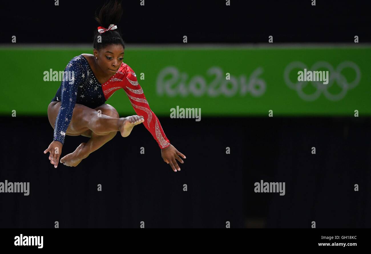 Rio de Janeiro, Brazil. 07th Aug, 2016. Simone Biles (USA) on the balance bar. Womens Artistic Gymnastics. Olympic Arena. Olympic Park. Rio de Janeiro. Brazil. 07/08/2016. Credit:  Sport In Pictures/Alamy Live News Stock Photo