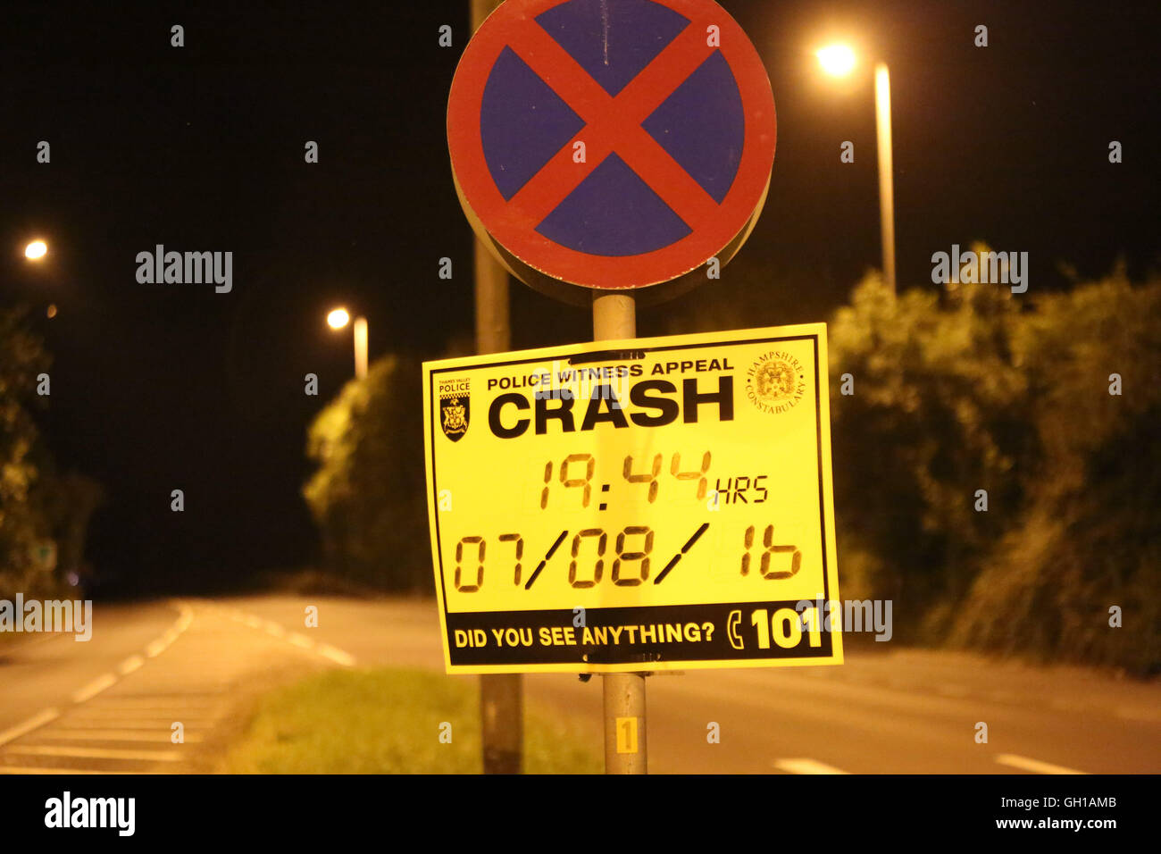 Ower, Hampshire, UK. 07th Aug, 2016. A road was closed for Ten hours whilst Police investigated