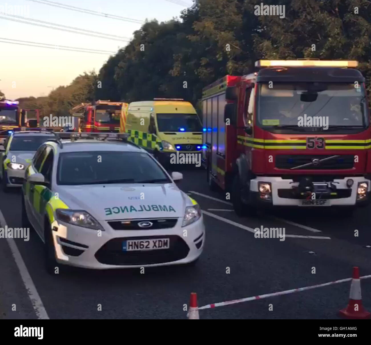 Ower, Hampshire, UK. 07th Aug, 2016. A road was closed for Ten hours whilst Police investigated
