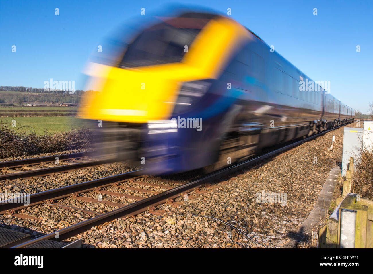 Speeding diesel engine locomotive hi-res stock photography and images ...