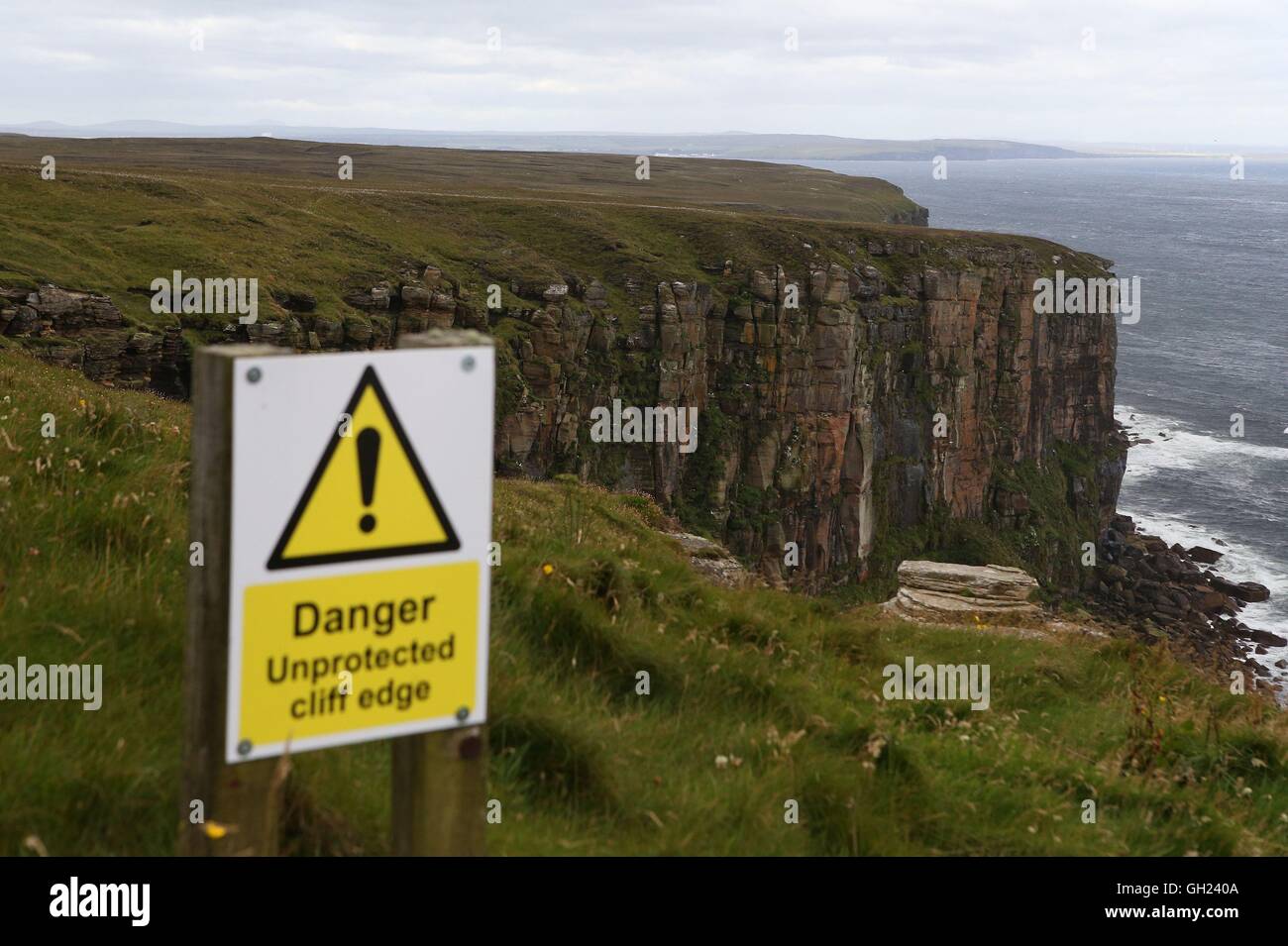 The cliffs at Dunnet Head in the Highlands of Scotland, the most northerly point of mainland Britain. Stock Photo
