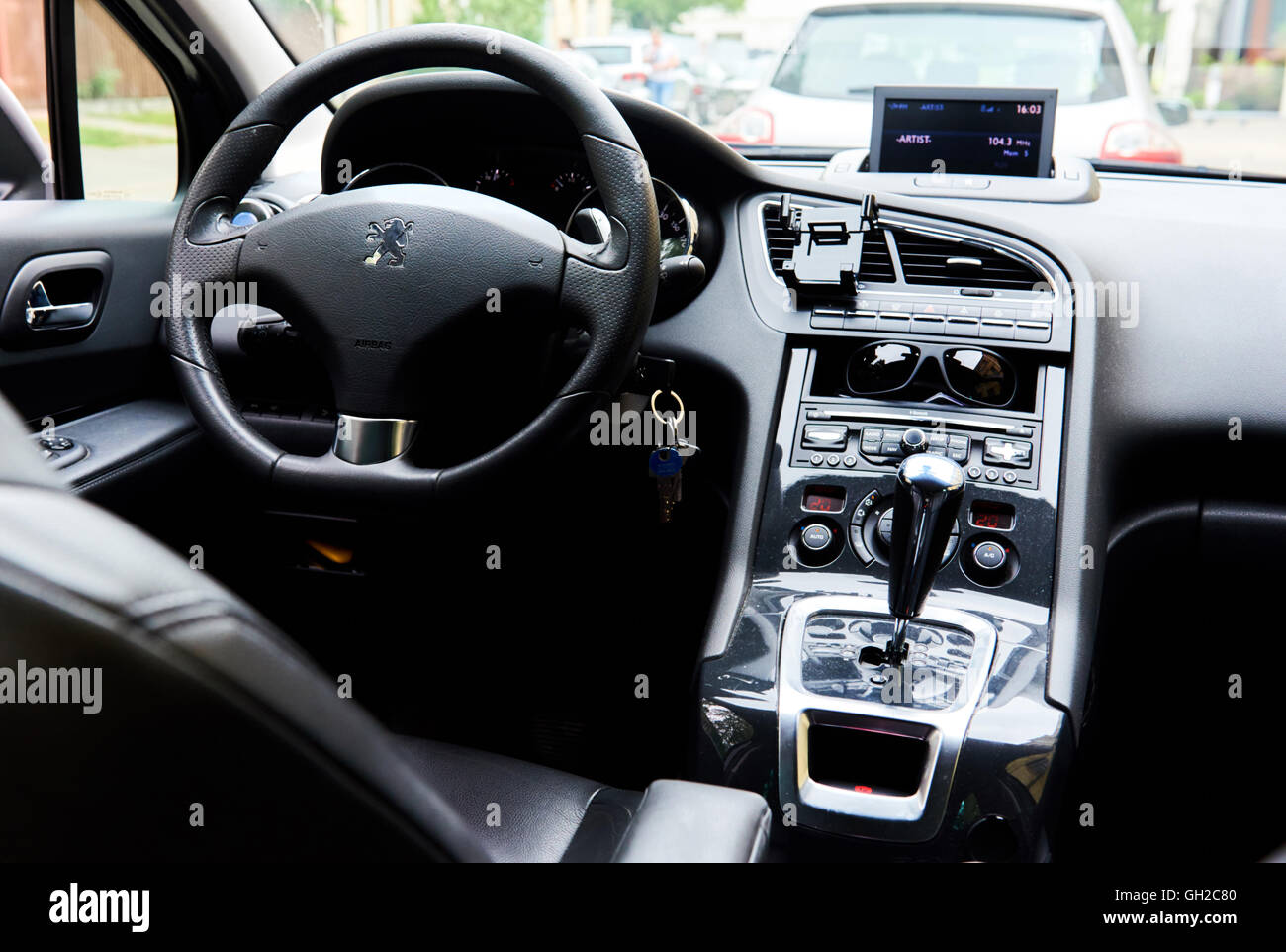 Inside of a Peugeot 5008 Stock Photo