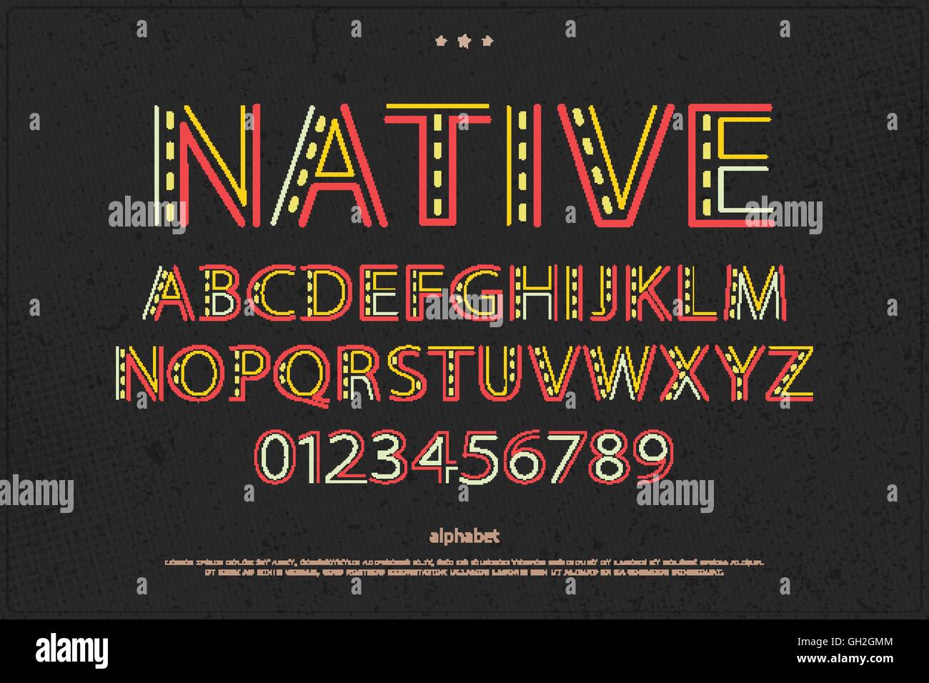 Old Style Alphabet Letters And Numbers On Paper Texture Vector Font Type Design Native Ornament Lettering Colorful Decorativ Stock Vector Image Art Alamy