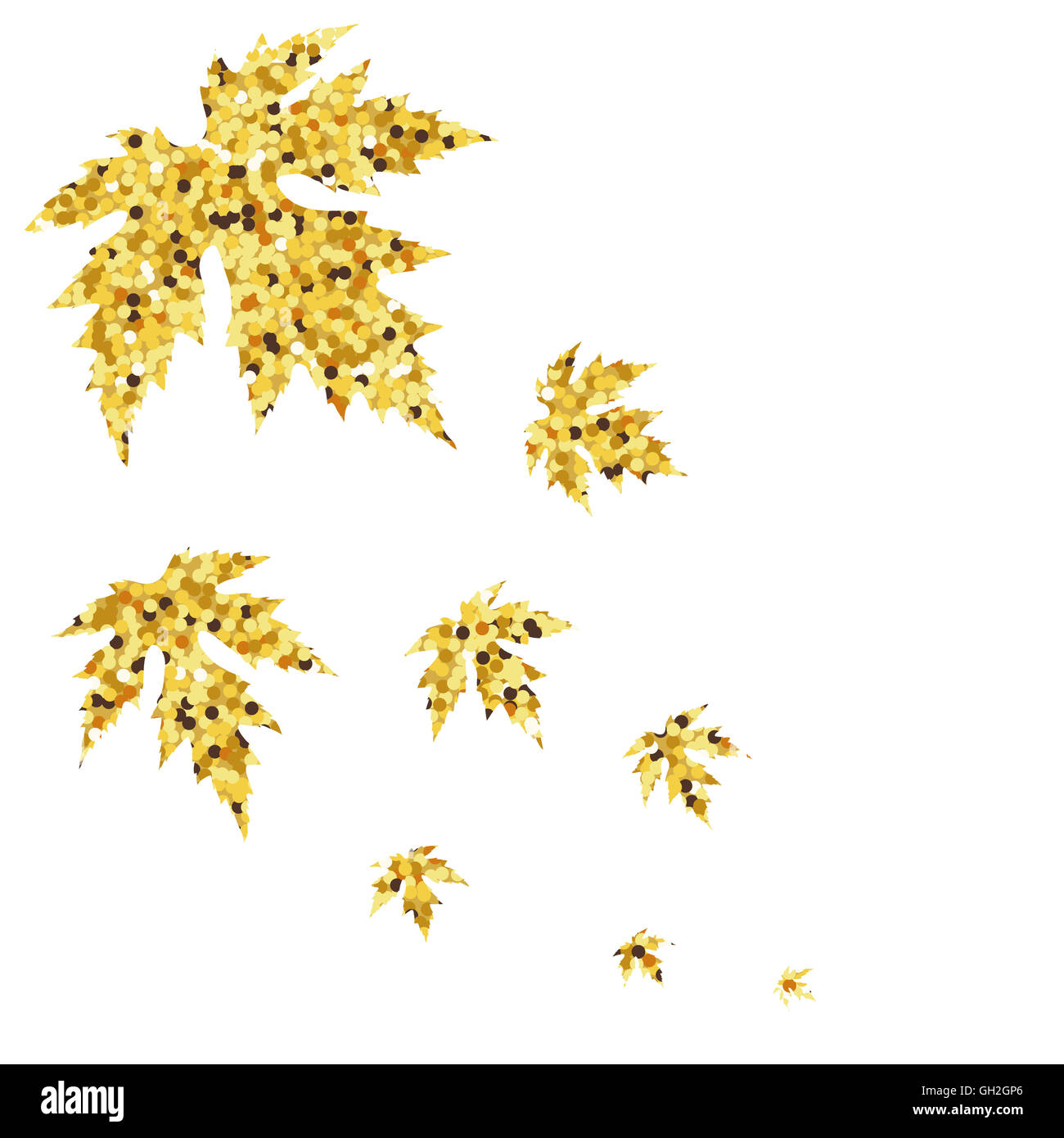 Autumn fall with golden maple leaves. Vector illustration Stock Photo ...