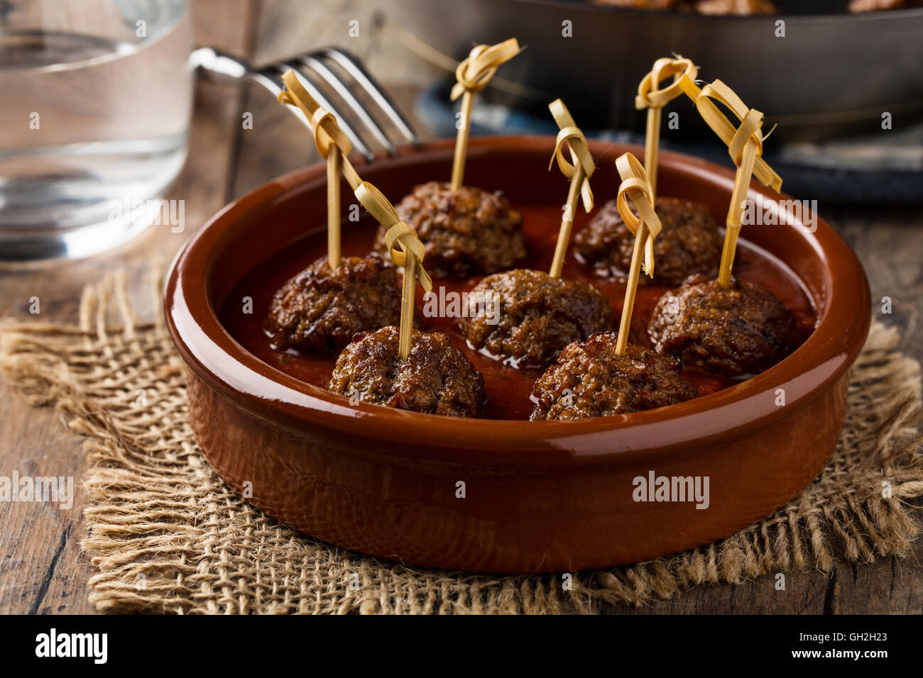 meatballs in a hot tomato sauce Stock Photo Alamy