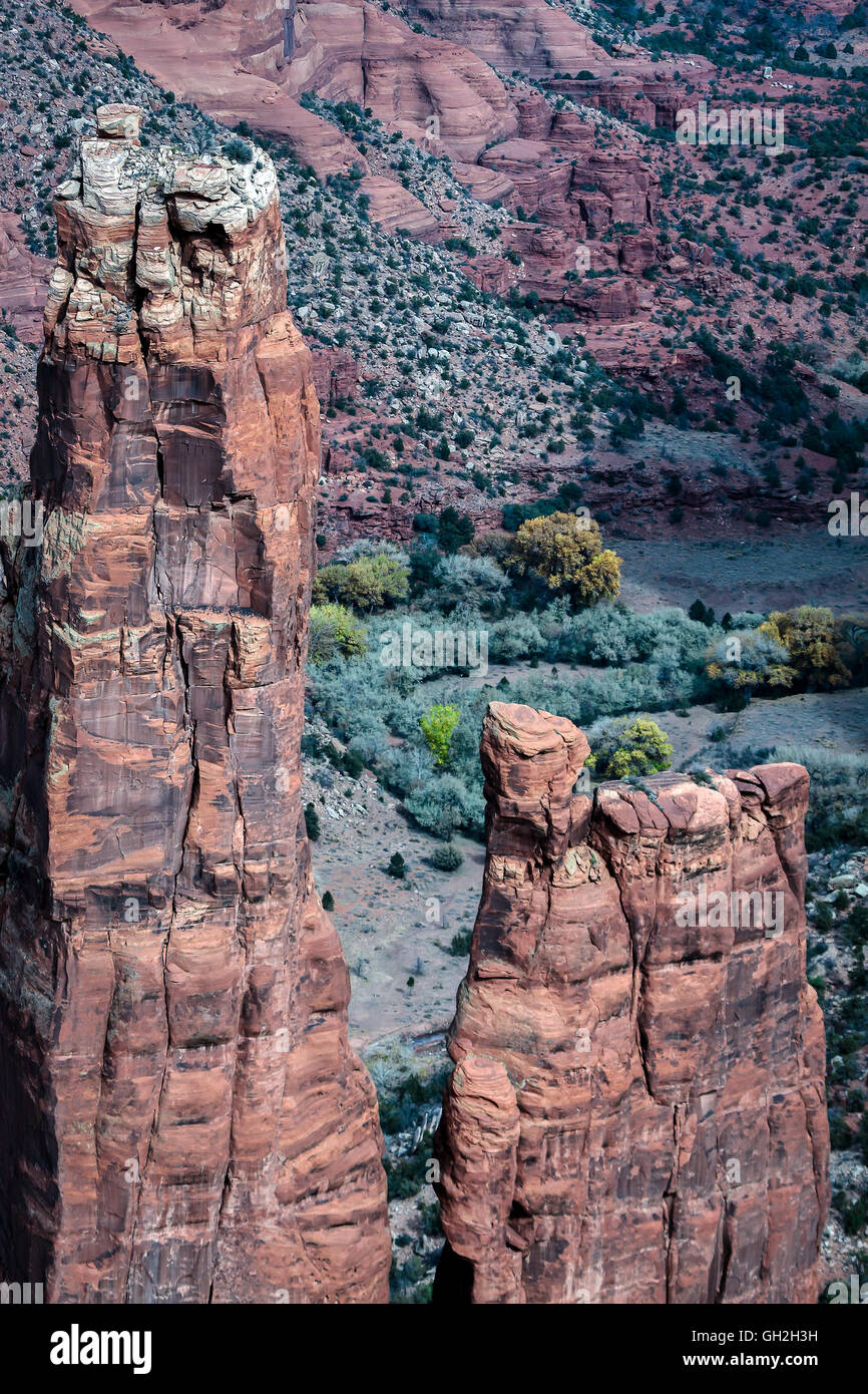 Spider Rock in  Canyon de Chelly Stock Photo