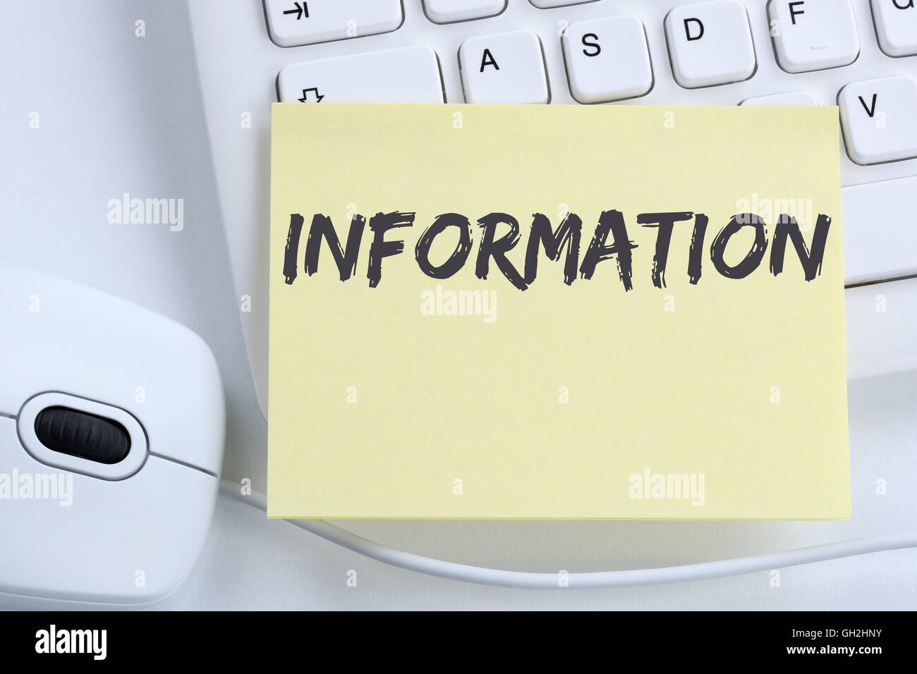Information info message news announcement office computer keyboard