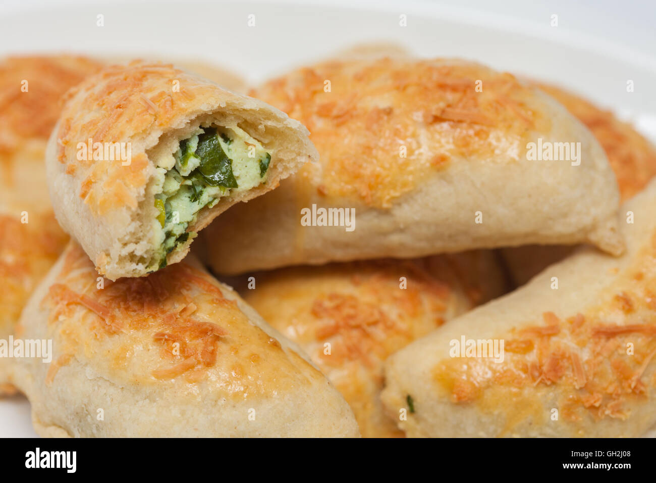Ricotta cheese and spinach patties Stock Photo